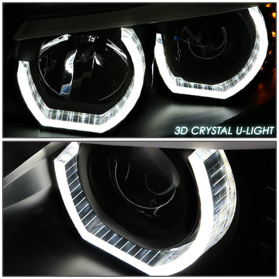 Dual 3D Crystal LED Turn Signal Projector Headlight<br>09-12 BMW E90 3-Series