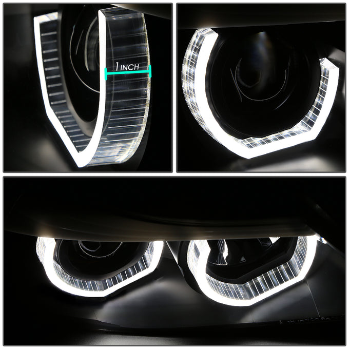 Dual 3D Crystal LED Turn Signal Projector Headlight<br>09-12 BMW E90 3-Series