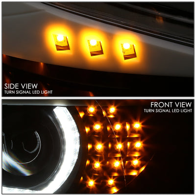 Dual 3D Crystal LED Turn Signal Projector Headlight<br>09-12 BMW E90 3-Series