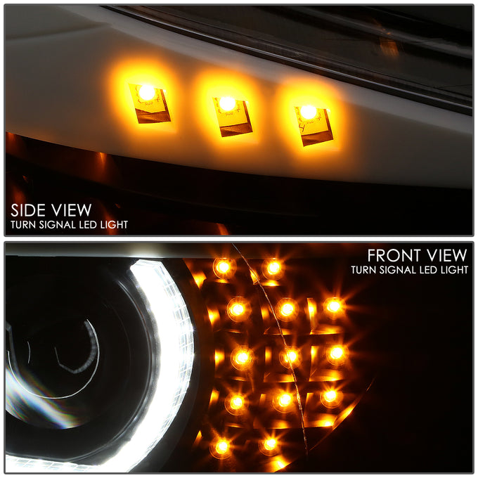 Dual 3D Crystal LED Turn Signal Projector Headlight<br>09-12 BMW E90 3-Series