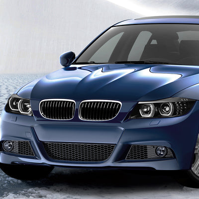 Dual 3D Crystal LED Turn Signal Projector Headlight<br>06-08 BMW E90 323i, 325i, 328xi, 330i