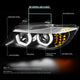 Dual 3D Crystal LED Turn Signal Projector Headlight<br>06-08 BMW E90 323i, 325i, 328xi, 330i