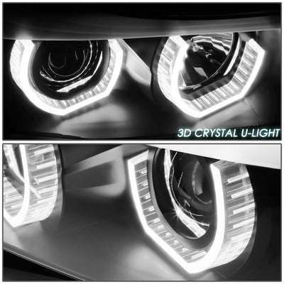 Dual 3D Crystal LED Turn Signal Projector Headlight<br>06-08 BMW E90 323i, 325i, 328xi, 330i