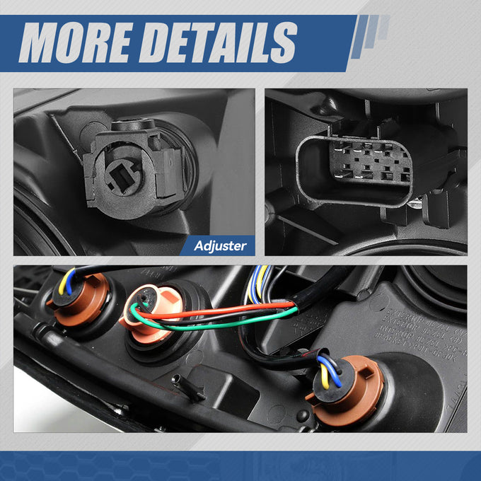 LED DRL Strip Projector Headlights <br>14-15 Chevy Silverado 1500
