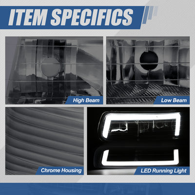 C-Style LED DRL Headlight+Bumper Lamp <br>99-06 Chevy Silverado, Suburban, Tahoe