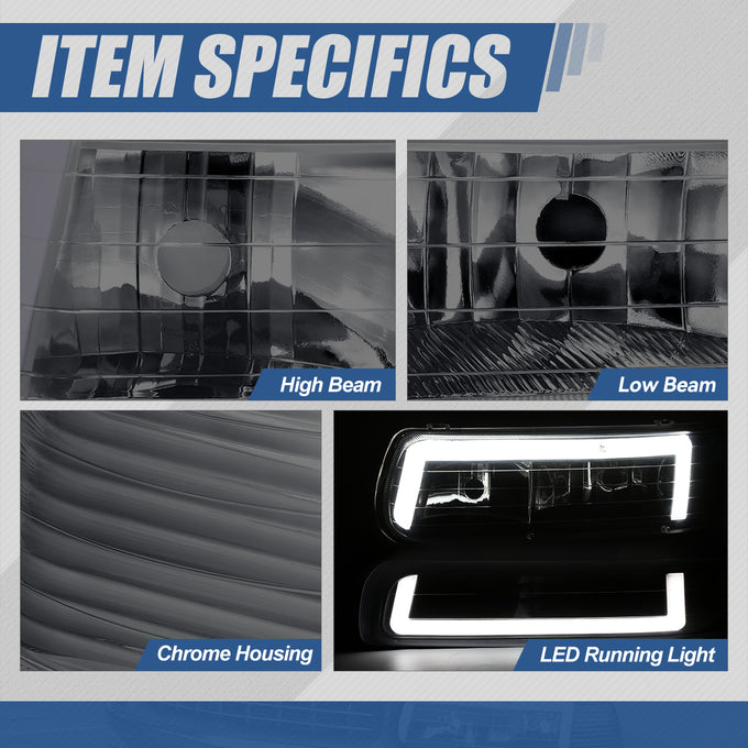 C-Style LED DRL Headlight+Bumper Lamp <br>99-06 Chevy Silverado, Suburban, Tahoe