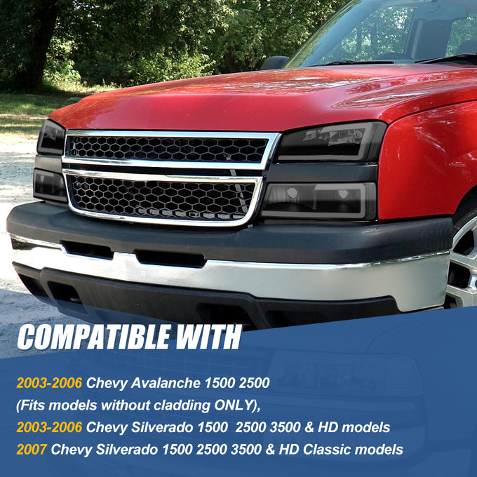 LED DRL Bumper Lamp+Headlights <br>03-07 Chevy Silverado, Avalanche