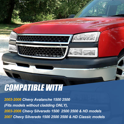 LED DRL Bumper Lamp+Headlights <br>03-07 Chevy Silverado, Avalanche