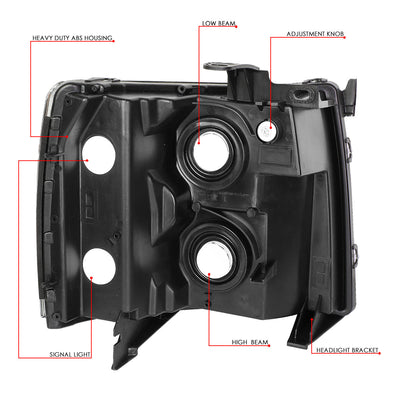 Factory Style Headlights Assembly <br>07-14 Chevy Silverado 1500, 2500HD, 3500