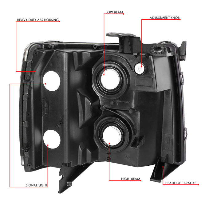 Factory Style Headlights Assembly <br>07-14 Chevy Silverado 1500, 2500HD, 3500