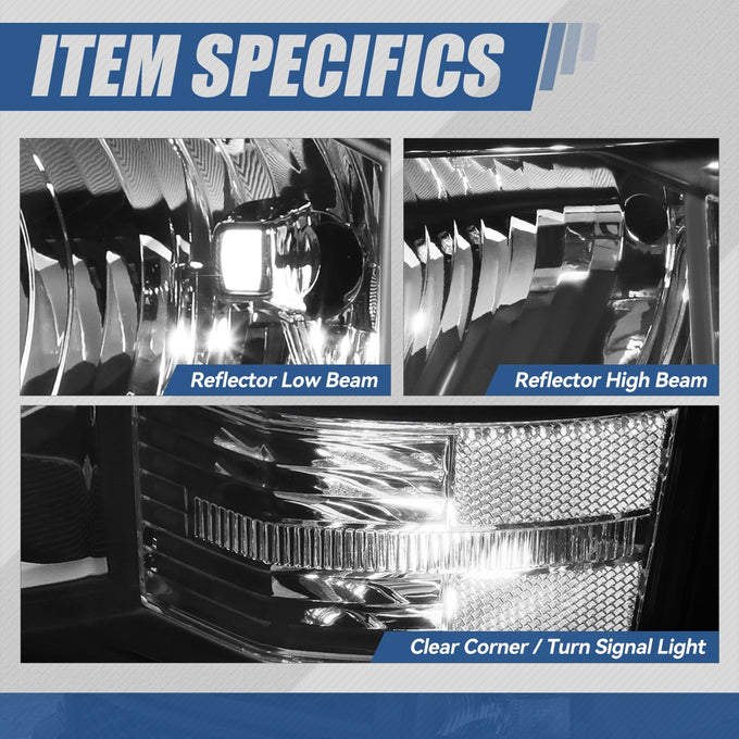 Factory Style Headlights Assembly <br>14-15 Chevy Silverado 1500