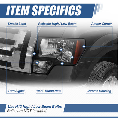 Factory Style Headlights Assembly <br>09-14 Ford F-150