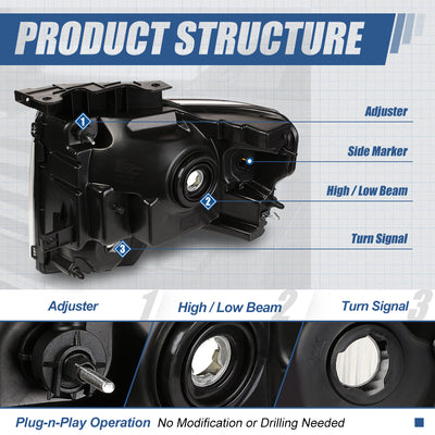 Factory Style Headlights Assembly <br>09-14 Ford F-150