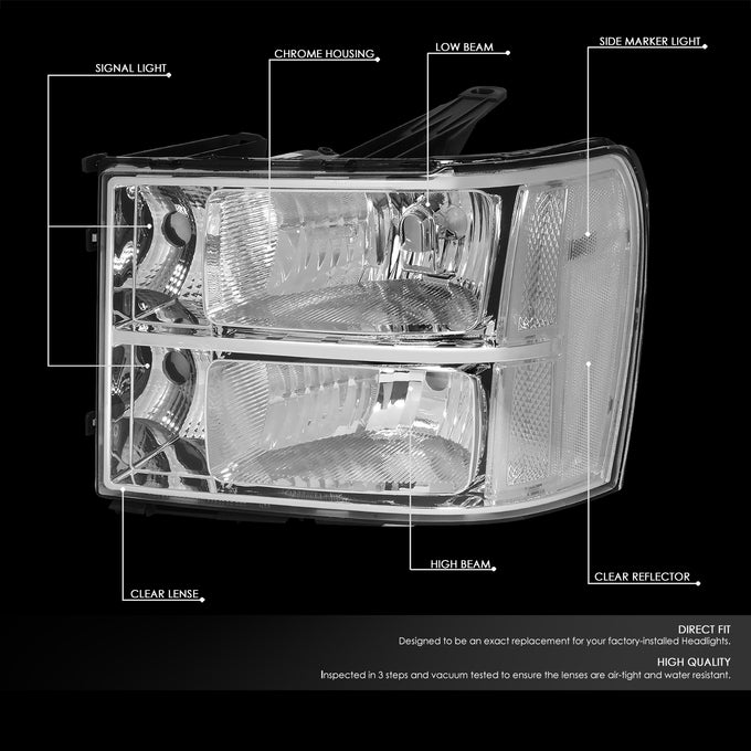 Factory Style Headlight Assembly <br>07-14 GMC Sierra 1500,2500,3500HD GMT900