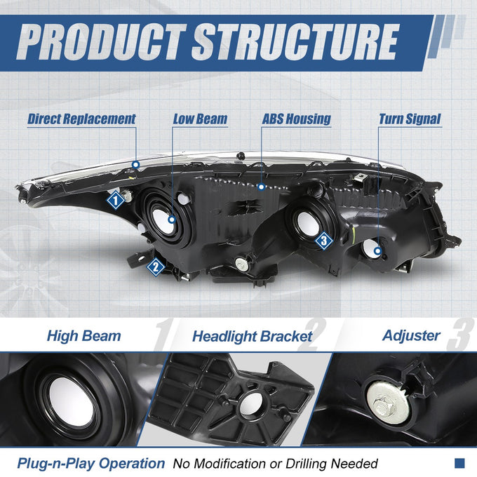 Factory Style Headlights Assembly <br>08-12 Honda Accord