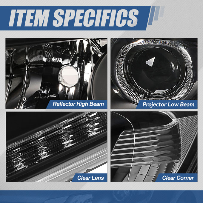 Factory Style Projector Headlights Assembly <br>13-15 Honda Accord 4-Door