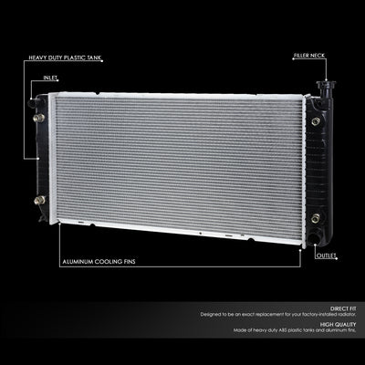 DPI 1522 Factory Style 1-Row Cooling Radiator <br>92-00 Chevy GMC C/K, Suburban, Tahoe, Yukon