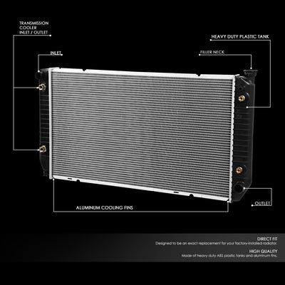 DPI 1696 Factory Style 2-Row Cooling Radiator <br>88-00 Chevy GMC C/K2500, 3500, Suburban 7.4L AT