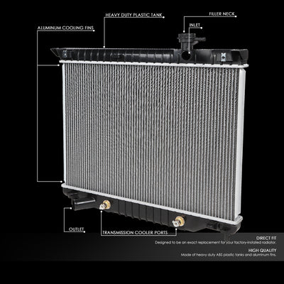 DPI 2458 Factory Style 1-Row Cooling Radiator <br>02-09 Chevy Trailblazer, Buick Rainier, GMC Envoy 4.2L