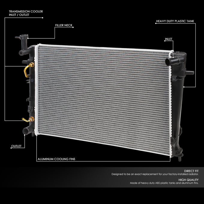 DPI 2787 Factory Style 1-Row Cooling Radiator <br>05-10 Hyundai Tucson, KIA Sportage 2.7L AT