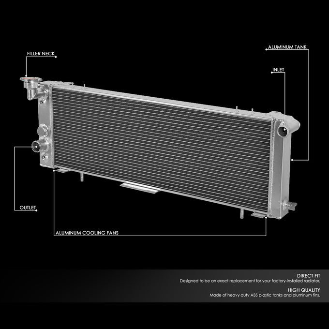 3-Rows Aluminum Cooling Radiator <br>91-01 Jeep Cherokee, Comanche I6