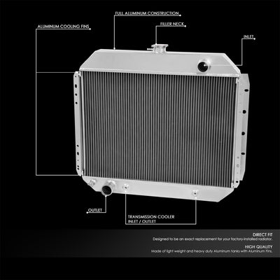 2-Rows Aluminum Cooling Radiator <br>68-79 Ford F-100, F-150, F-250 Pickup, Bronco
