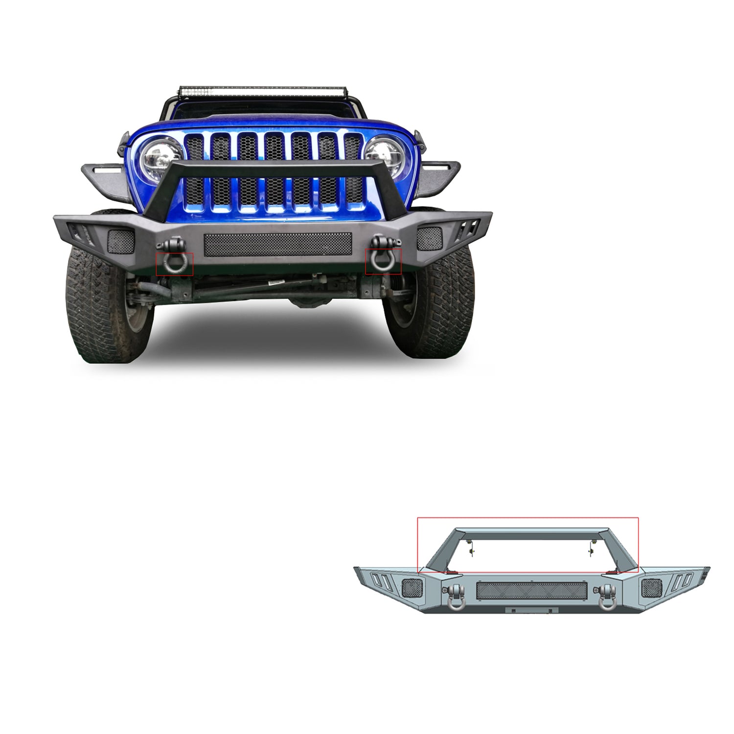 Heavy Duty Front Bumper <br>20-24 Jeep Gladiator, 18-24 Wrangler