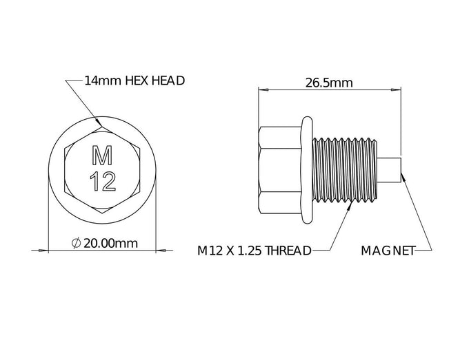 aFe POWER Magnetic Drain Plug <br> Universal