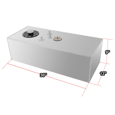 Aluminum Fuel Tank - 15 gal. <br> 30 in. L x 12 in. W x 9 in. H