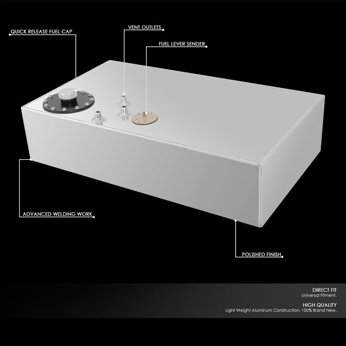 Aluminum Fuel Tank - 17 gal. <br> 30 L x 17 W x 7 in. H