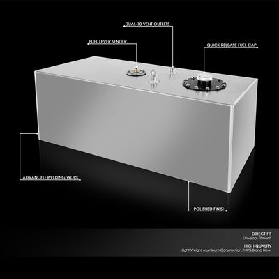 Aluminum Fuel Tank - 14 gal. <BR> 29 in. L x 12 in. W x 12 in. H