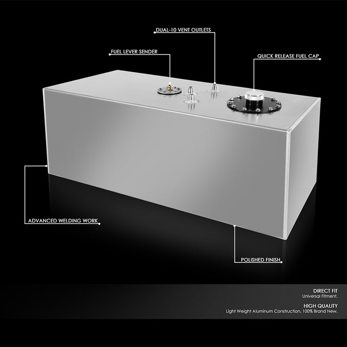 Aluminum Fuel Tank - 14 gal. <BR> 29 in. L x 12 in. W x 12 in. H