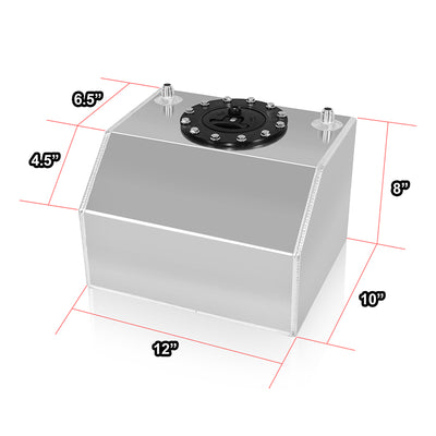 Aluminum Fuel Tank - 4 gal. <BR> 12 in. L x 10 in. W x 8 in. H