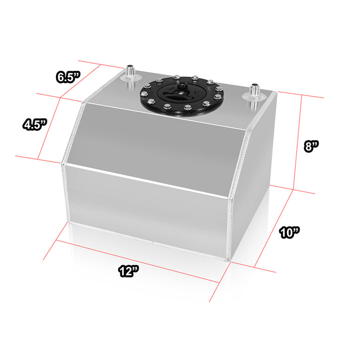 Aluminum Fuel Tank - 4 gal. <BR> 12 in. L x 10 in. W x 8 in. H