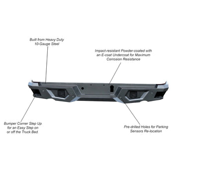 Super Heavy Duty Rear Bumper <br>19-24 Ram 1500