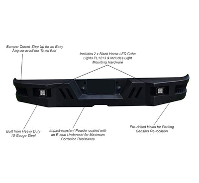 Super Heavy Duty Rear Bumper <br>11-19 Chevy, GMC Silverado Sierra 2500, 3500HD