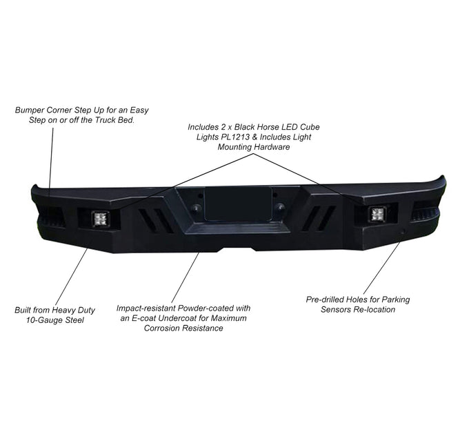 Super Heavy Duty Rear Bumper <br>11-19 Chevy, GMC Silverado Sierra 2500, 3500HD