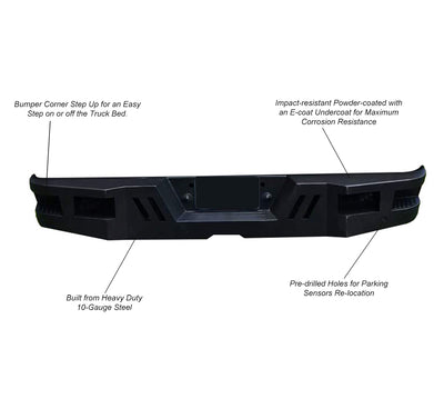 Super Heavy Duty Rear Bumper <br>11-19 Chevy, GMC Silverado Sierra 2500, 3500HD
