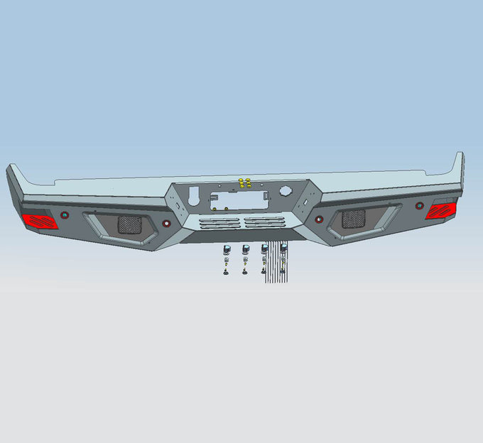 Heavy Duty Rear Bumper <br>19-24 Chevy Silverado, GMC Sierra 1500, 2500, 3500 HD