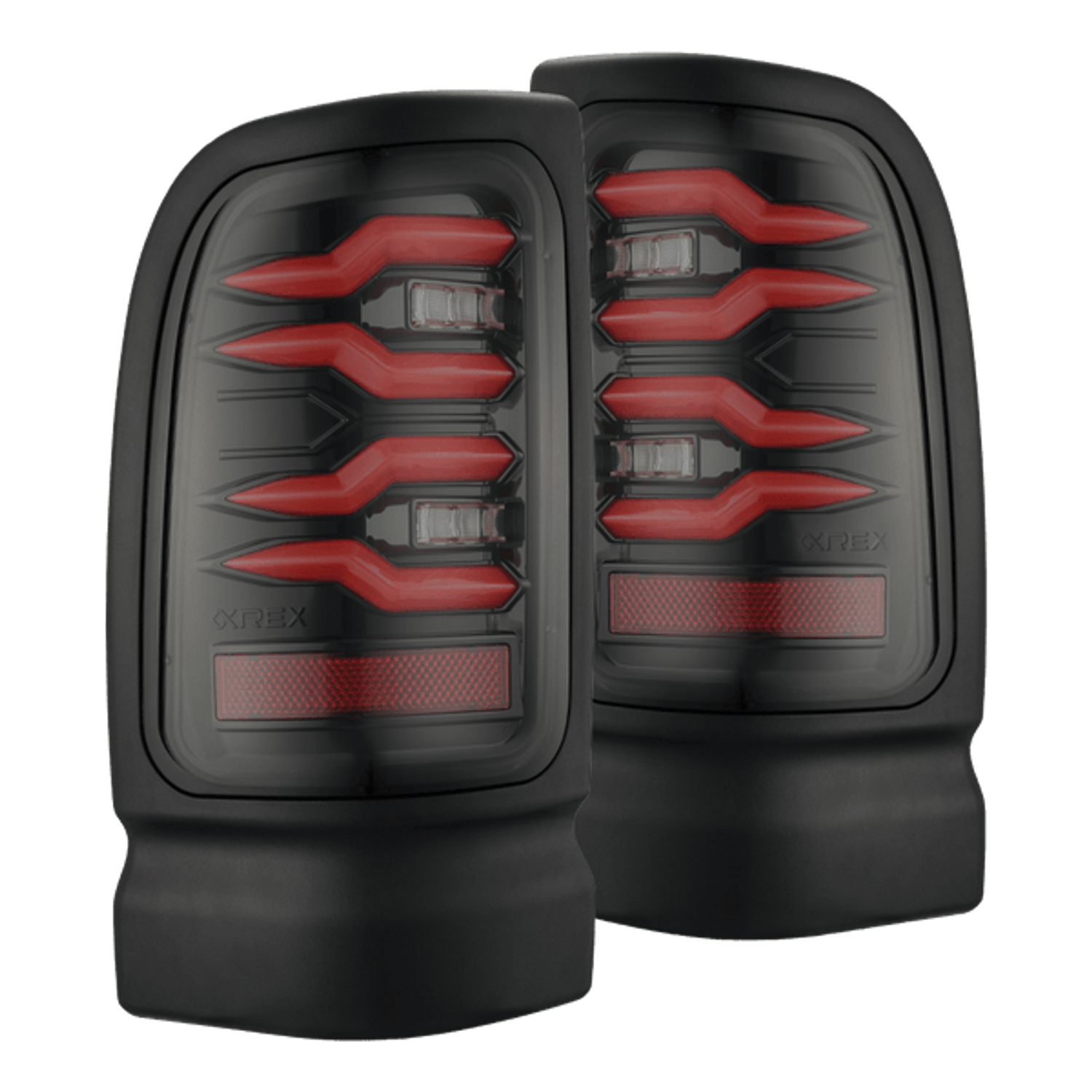 Black/Red LUXX-Series LED Tail Lights <br> 94-01 Dodge Ram 1500 2500 3500