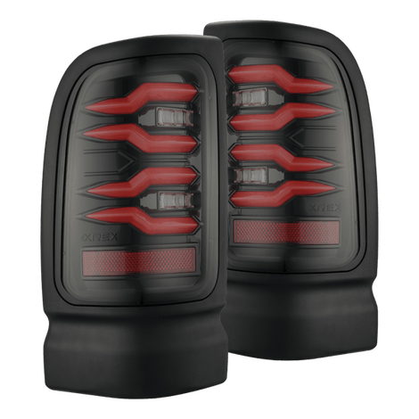 Black/Red LUXX-Series LED Tail Lights <br> 94-01 Dodge Ram 1500 2500 3500