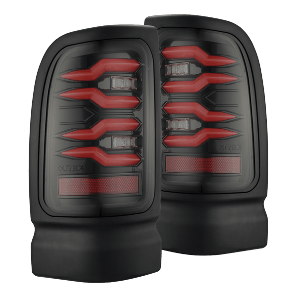 Black/Red LUXX-Series LED Tail Lights <br> 94-01 Dodge Ram 1500 2500 3500
