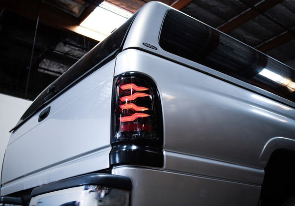 Black/Red LUXX-Series LED Tail Lights <br> 94-01 Dodge Ram 1500 2500 3500
