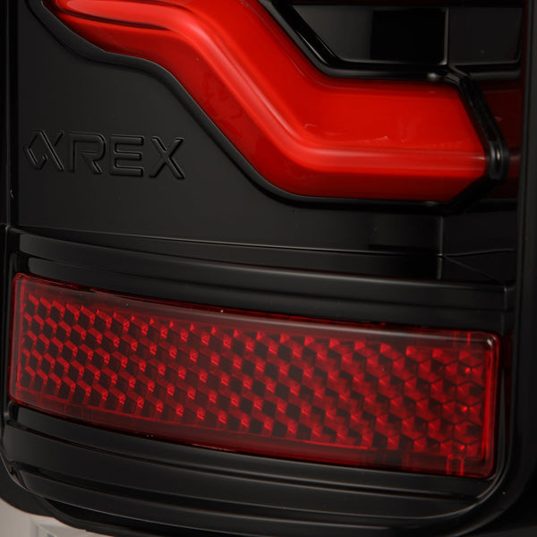 Black Red Luxx-Series LED Tail Lights <br> 87-96 Ford Bronco, F-150