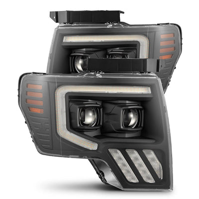 Black LUXX-Series LED Projector Headlights <br> 09-14 Ford F-150