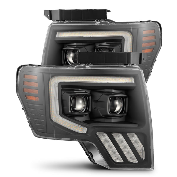 Black LUXX-Series LED Projector Headlights <br> 09-14 Ford F-150