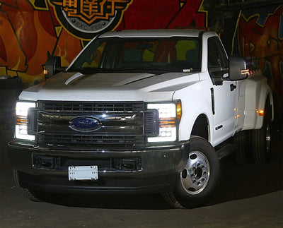 NOVA Active LED DRL Sequential Projector Headlights <br> 17-19 Ford F-250 F-350 F-450 F-550 Super Duty