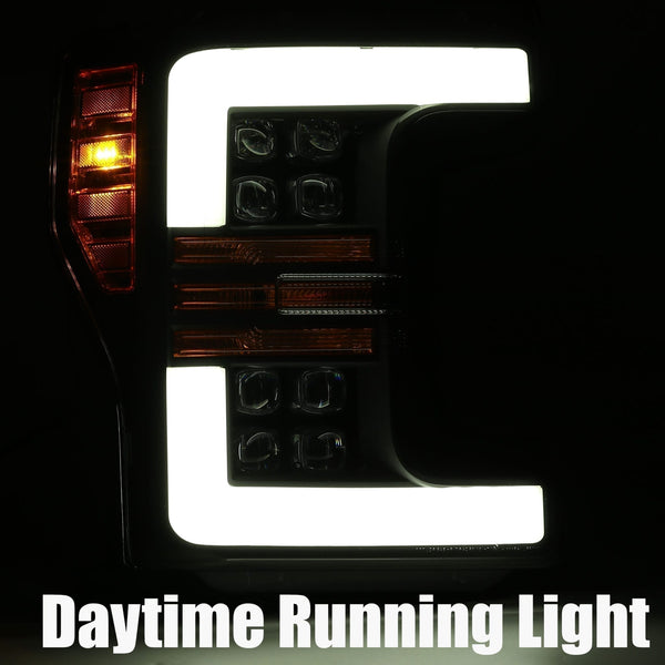 NOVA Active LED DRL Sequential Projector Headlights <br> 17-19 Ford F-250 F-350 F-450 F-550 Super Duty