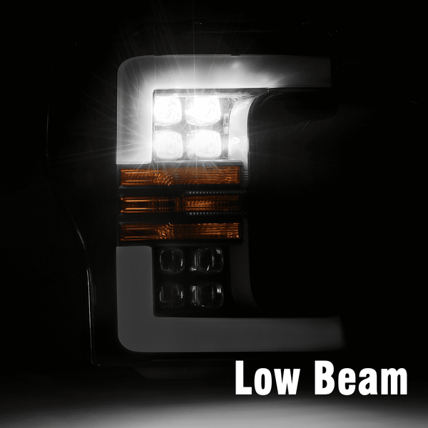 NOVA Active LED DRL Sequential Projector Headlights <br> 17-19 Ford F-250 F-350 F-450 F-550 Super Duty