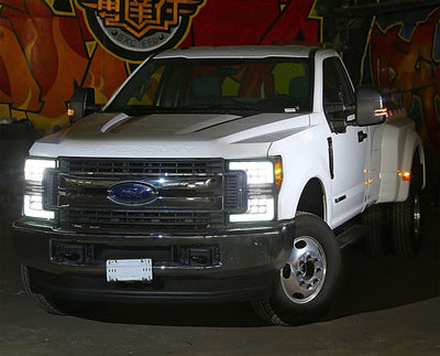 NOVA Active LED DRL Sequential Projector Headlights <br> 17-19 Ford F-250 F-350 F-450 F-550 Super Duty